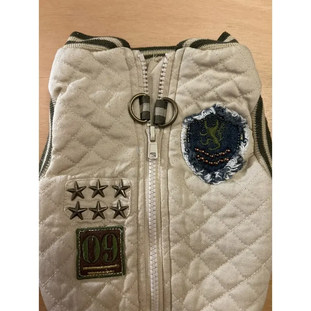 Military Army Look 🐶 Dog Sweater Jacket size Small 11.5”x8”